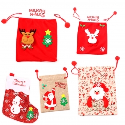 Bolsa En Tela Navidad