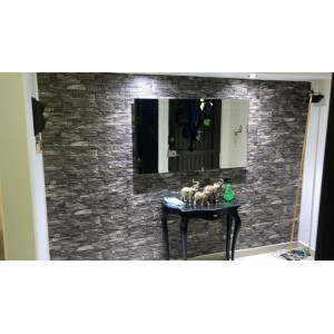 PANEL ADHESIVO 3D PARA PARED PIEDRA GRIS