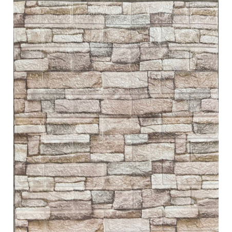 PANEL ADHESIVO 3D PARA PARED PIEDRA BEIGE