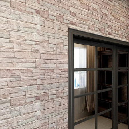PANEL ADHESIVO 3D PARA PARED PIEDRA BEIGE