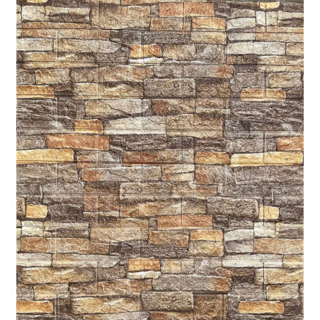 PANEL ADHESIVO 3D PARA PARED PIEDRA NARANJA