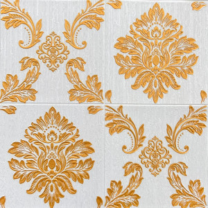 PANEL ADHESIVO 3D PARA PARED DORADO FLORAL