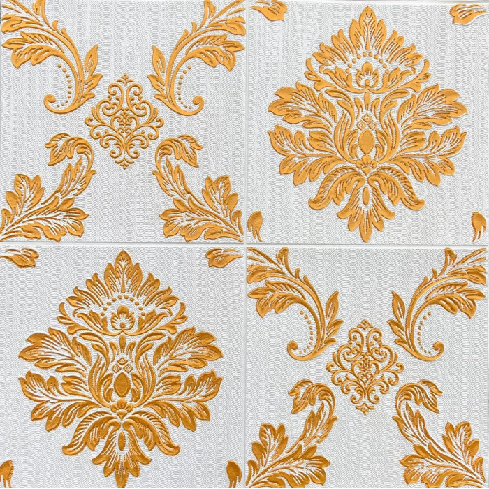 PANEL ADHESIVO 3D PARA PARED DORADO FLORAL
