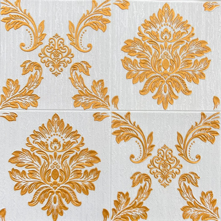 PANEL ADHESIVO 3D PARA PARED DORADO FLORAL