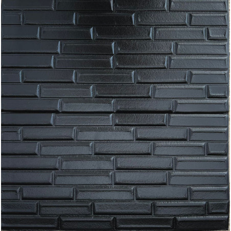 PANEL ADHESIVO 3D PARA PARED OBLICUO NEGRO