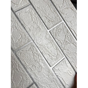 PANEL ADHESIVO 3D PARA PARED LADRILLO PLATA